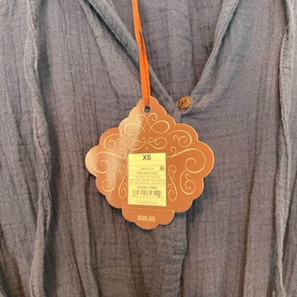 NWT Knox Rose BOHO style Blue Short Sleeve Romper size XS - Picture 6 of 6